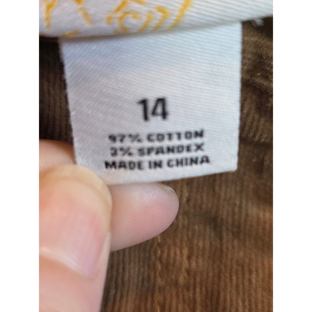 Ruby Rd Favorites Brown Corduroy Pants Womens 14 Mid Rise Straight Leg Stretch - Picture 4 of 10